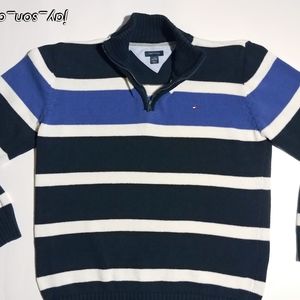 Tommy Hilfiger 3/4 zip cotton striped sweater